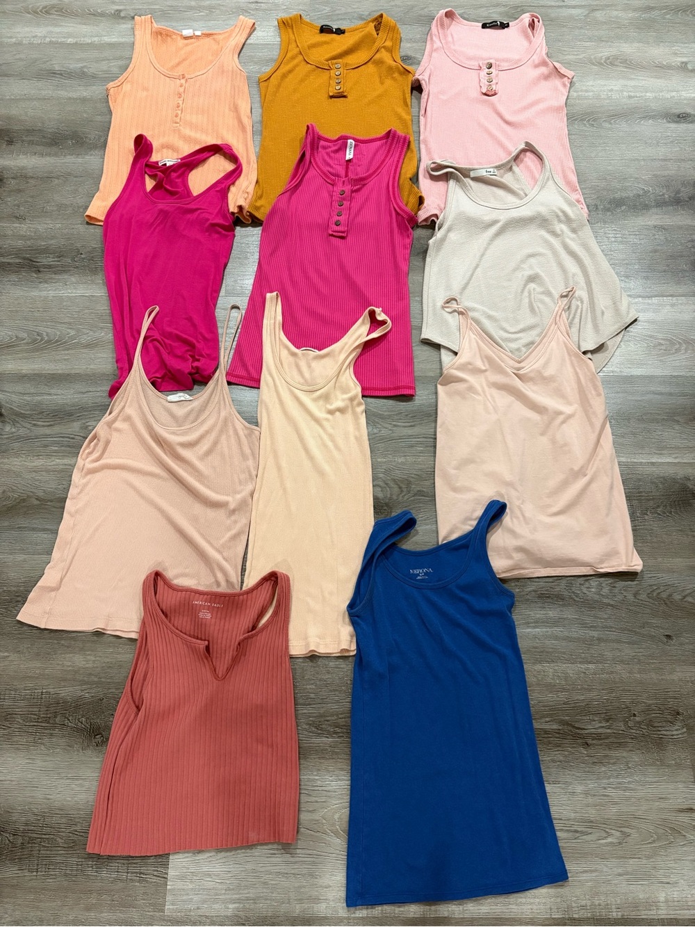 Women’s Tank Top Bundle — Pink, Hot Pink, Peach, Cream, Rust & Blue